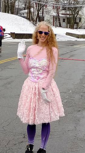 New Salem’s Carla Halpern, dressed as Glenda the Good Witch from the Wizard of Oz, took part in the Big Cheese 5K.