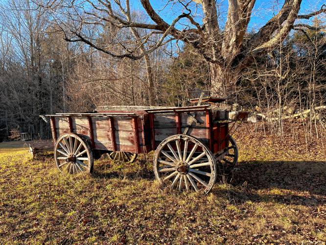 Jon Severance of Heath built a hitch wagon using running gear — wheels, axle, and pole — from a WWI-era cart that was used to move armaments. Severance learned to build, fix, and modify things by working alongside his dad, who was very handy and continued being active well into his elder years.