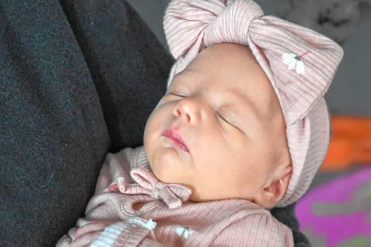 Maisie May Stone was born in an ambulance on Route 2 in Erving on Jan 18.