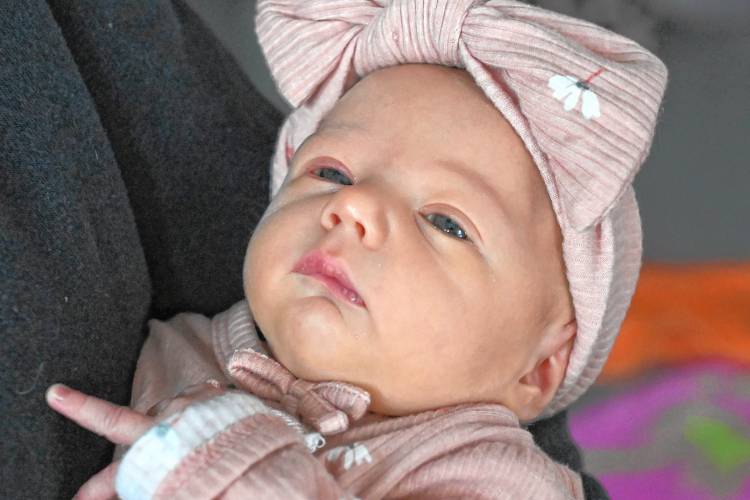 Maisie May Stone was born in an ambulance on Route 2 in Erving on Jan 18.