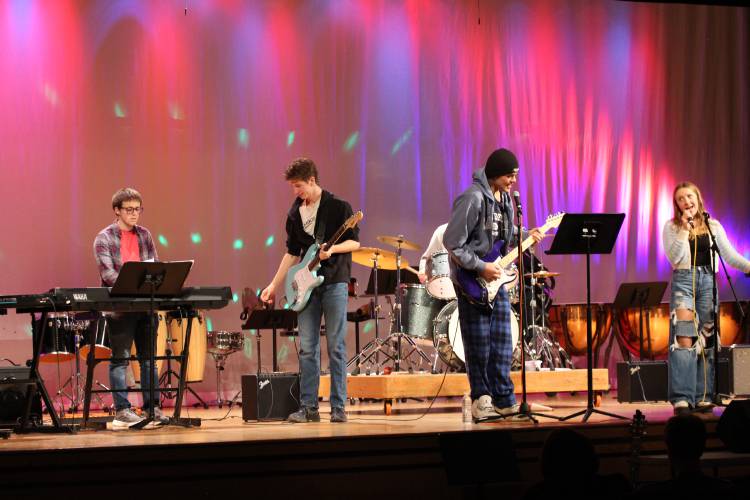 Frontier Regional School’s modern band is performing for the public on Thursday evening.