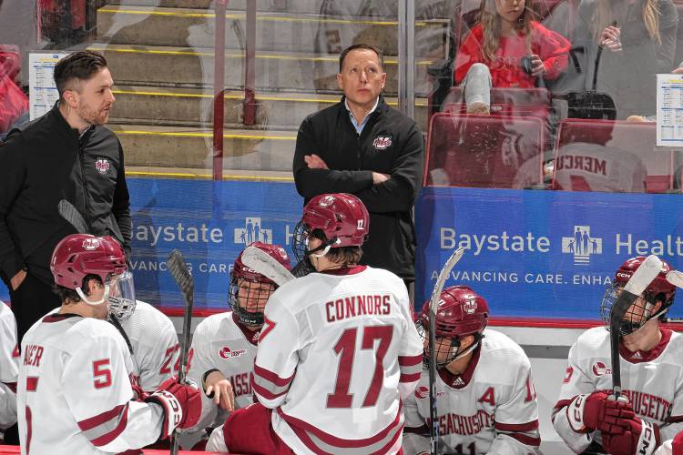 UMass hockey coach Greg Carvel guided the Minutemen to 21 wins and the Fargo Regional final in his ninth season with the Minutemen.