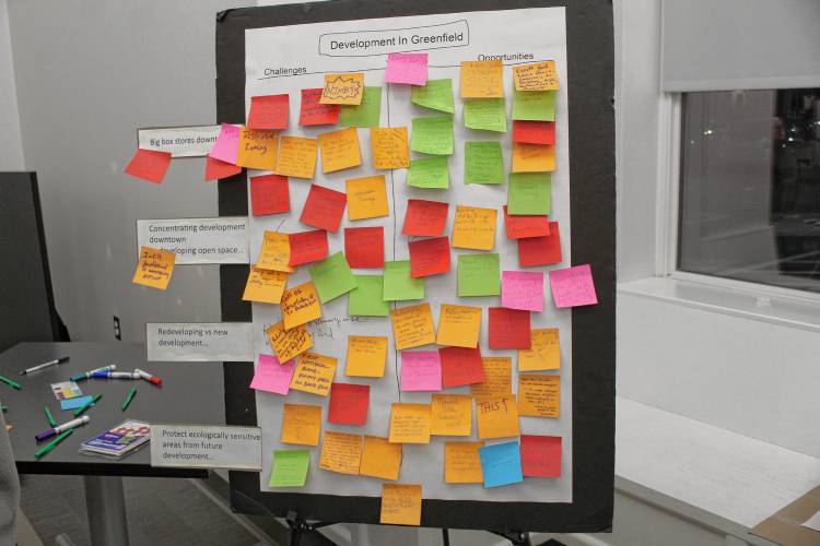Dozens of residents gathered at the John Zon Community Center Monday evening to help kick off the updating process for the city’s master plan, which is being done in partnership with The Conway School.