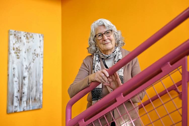 President and CEO of ServiceNet Susan Stubbs stands for a portrait Friday afternoon at the nonprofit’s headquarters at Village Hill in Northampton.