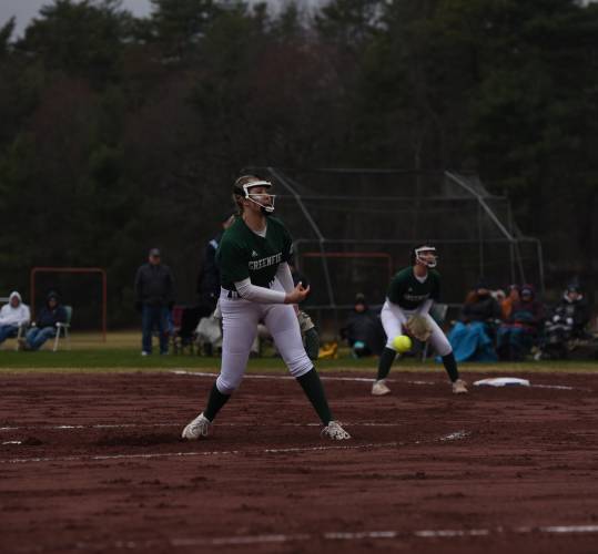 Greenfield's MacKenzie Paulin pitches against Turners Falls on Friday at Gary Mullins Field. 