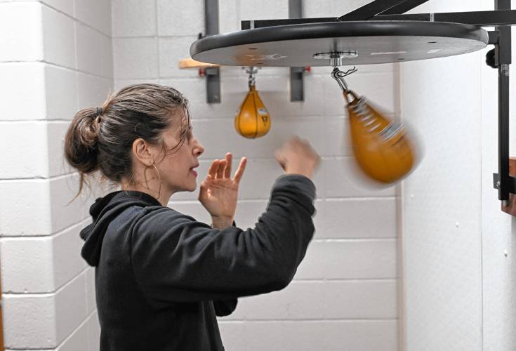 Local author, naturalist and former boxer Vanessa Chakour is leading a women’s boxing class at Franklin County’s YMCA.