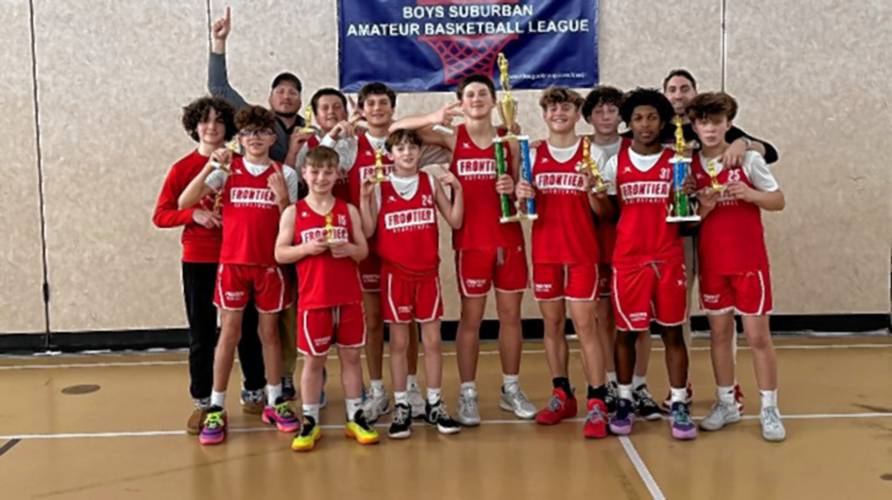 The Frontier Boys Suburban League team after winning the championship on Saturday at Belchertown High School. 