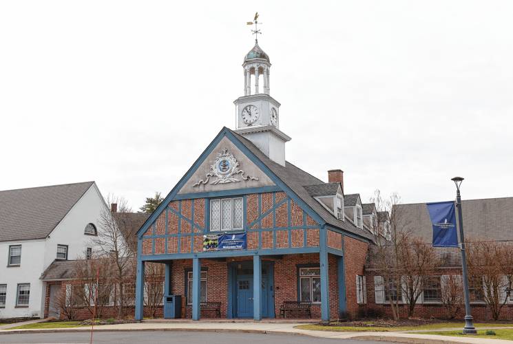 Stoneleigh-Burnham School’s main entrance in Greenfield. 