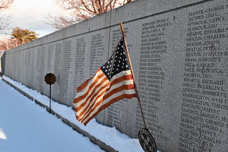 The Orange Honor Roll Wall in Memorial Park. The Trustees of Soldiers’ Memorials are interested in expanding the Honor Roll Wall, which stops at the Vietnam War. Expansion would enable the listing of veterans that served in conflicts since American troops were withdrawn from Vietnam in 1973.