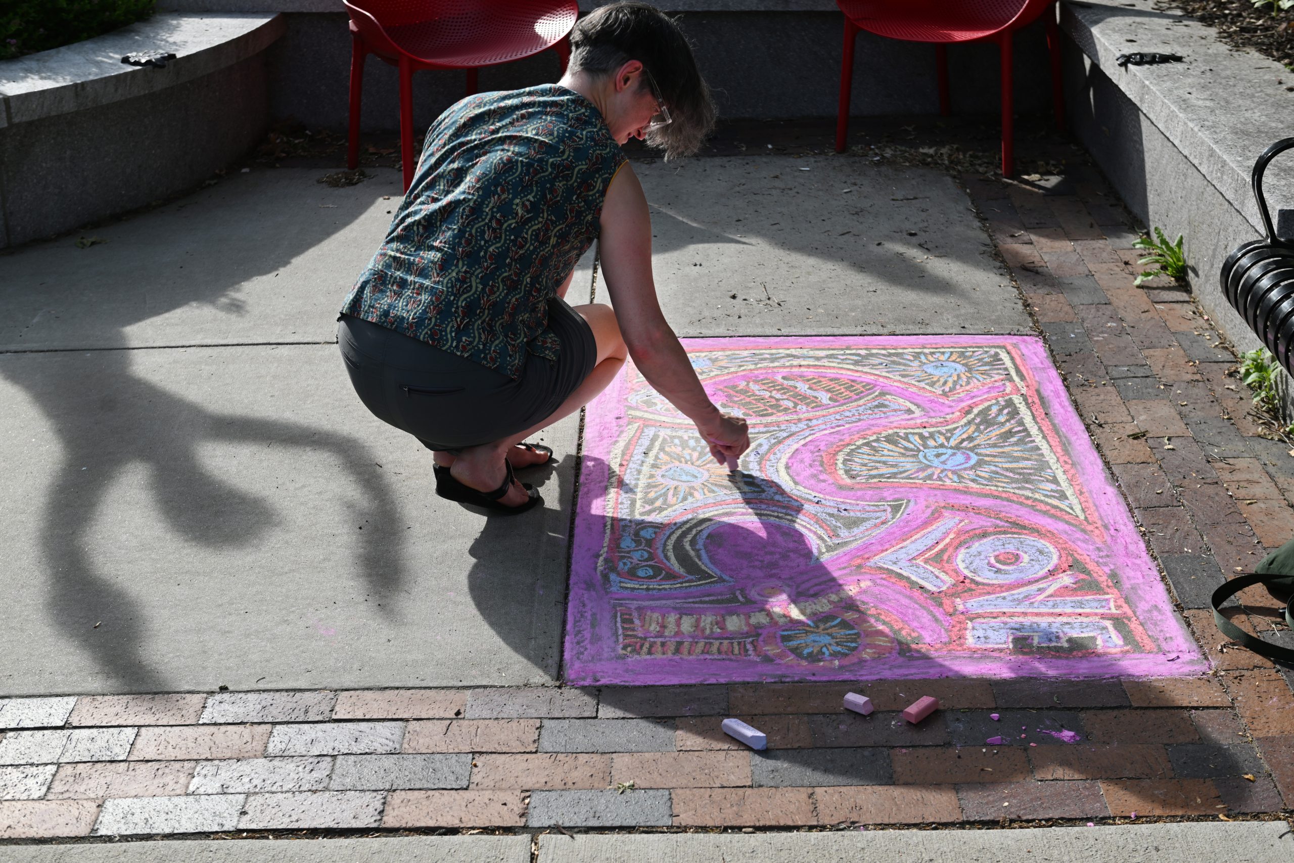 Chalk-full of talent: Making their mark: Turners Falls First Friday draws crowds with sidewalk Chalk Walk